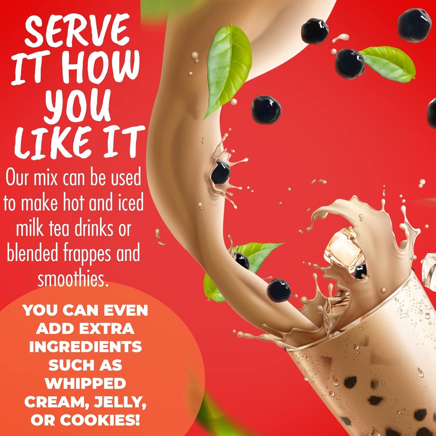 Fusion Select 5 Packs Bubble Tea Kit Extra Rich Blueberry, Raspberry Strawberry Blackberry Cherry Boba Tea Kit Drinks, Boba Tapioca Pearl, Straws, Various Tea Set Flavors