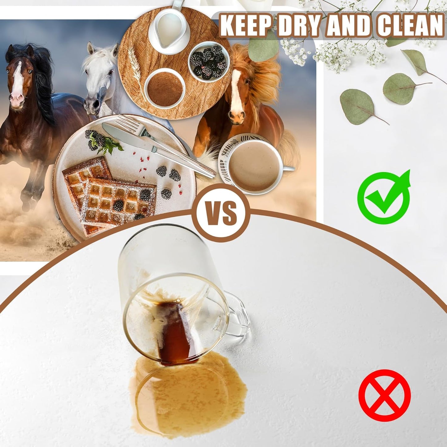 Horses Run in Desert Coffee Mat Absorbent Dish Drying Mat for Kitchen Counter Hide Stain Rubber Backed Coffee Bar Accessories Fit Under Espresso Machine Cafe Table, 15.7 x 23.6 Inch - cafe - crumble.com