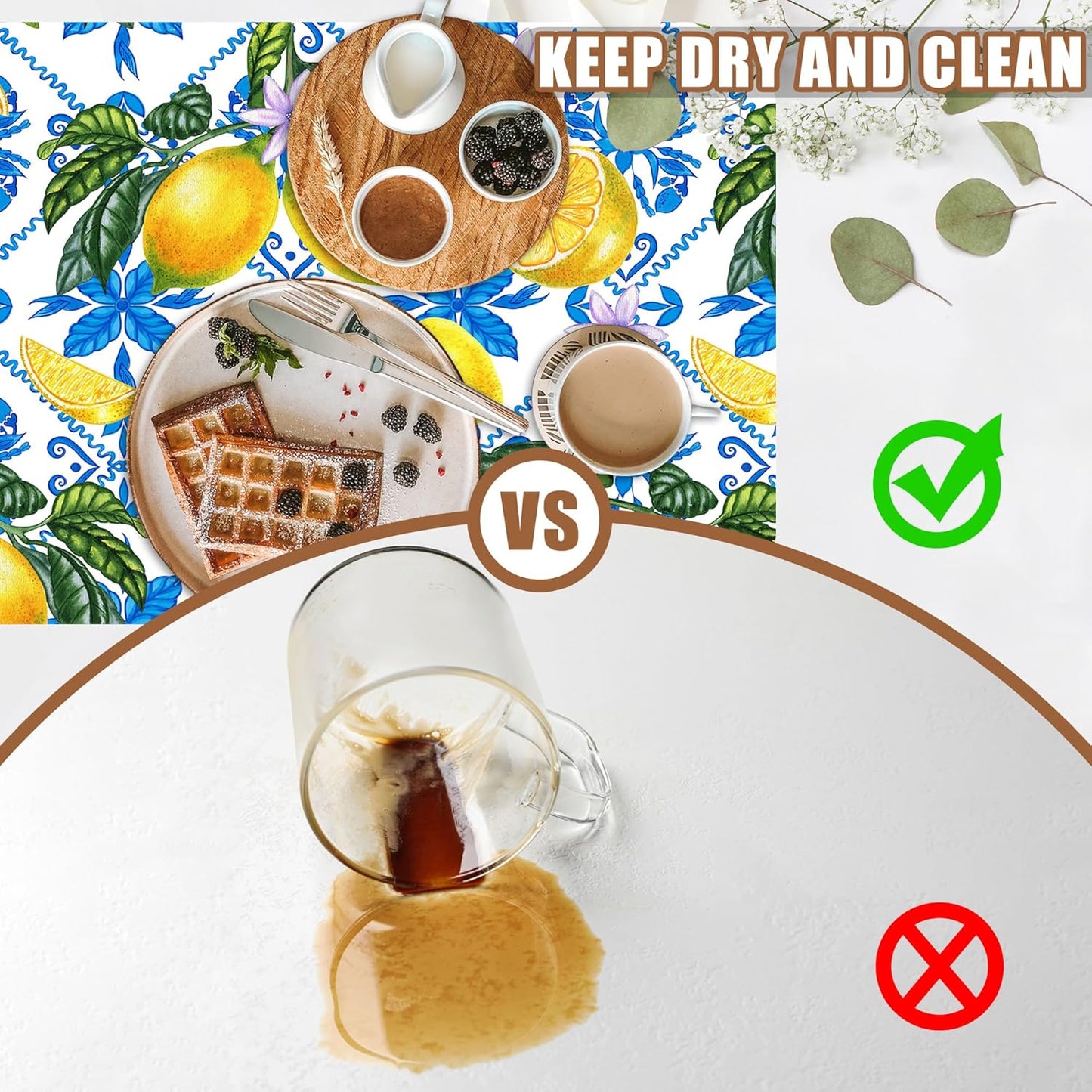 Lemon Fruit and Purple Flower Coffee Mat Absorbent Dish Drying Mat for Kitchen Counter Hide Stain Rubber Backed Coffee Bar Accessories Fit Under Espresso Machine Dish Drainer, 11.8 x 19.7 Inch - cafe - crumble.com