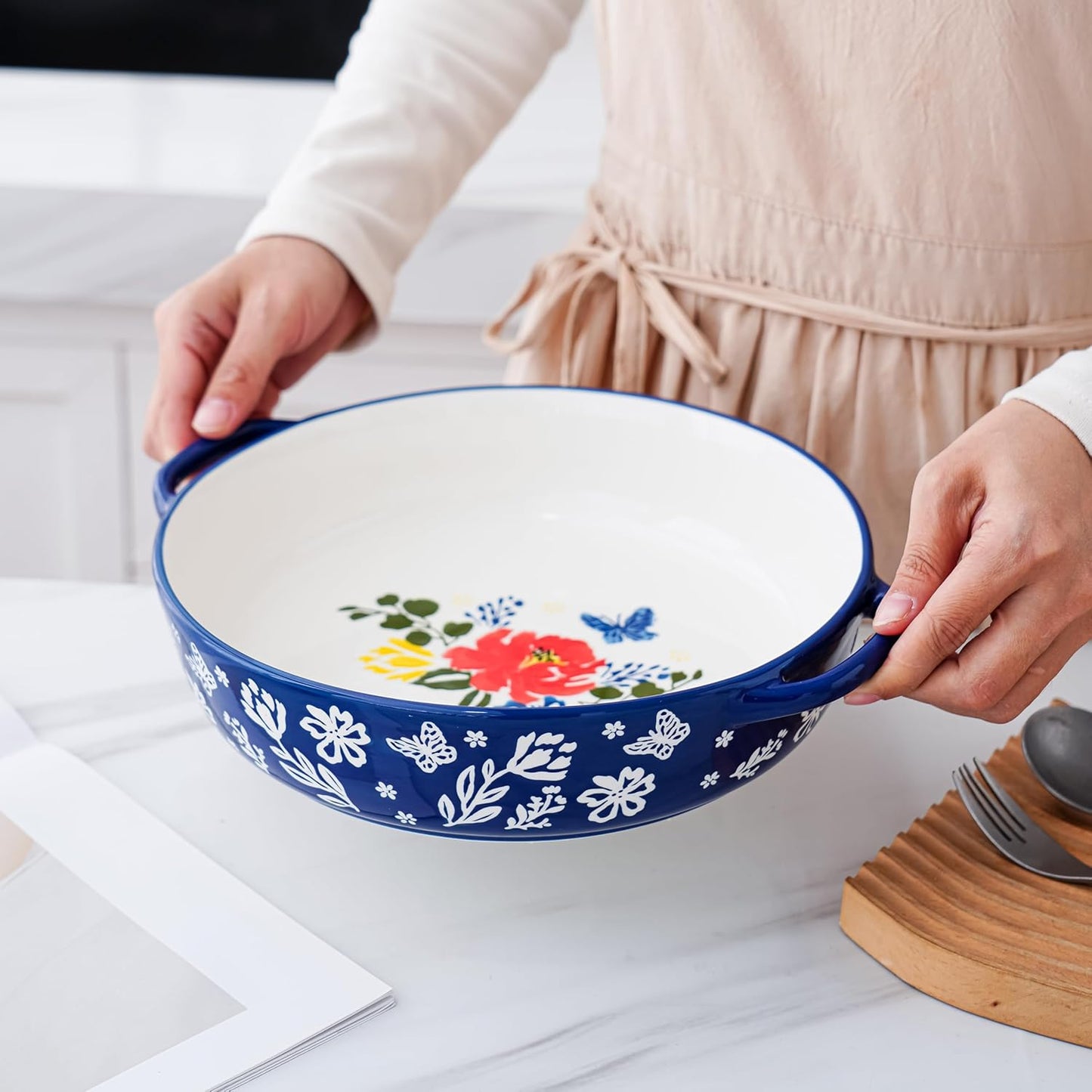Wisenvoy Pie Pan Ceramic Pie Dish 9.8 Inches Pie Plate Porcelain Deep Dish Pie Pan Non - Stick Pie Pans - cafe - crumble.com
