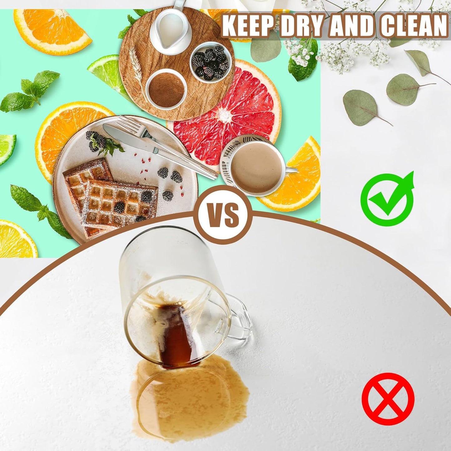 Citrus Fruits and Mint Leaves Dish Drying Mat for Kitchen Counter Hide Stain Absorbent Coffee Mat Rubber Backed Drying Rack Pad Espresso Machine Coffee Bar Accessories 11.8 x 19.7 Inch - cafe - crumble.com