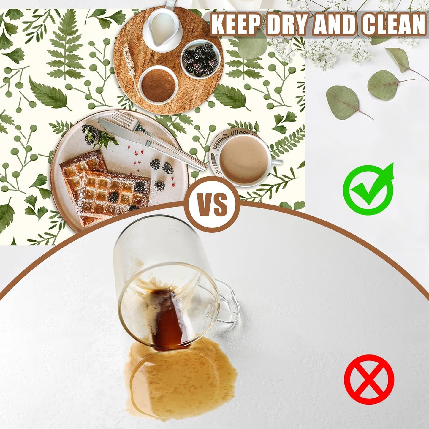 Green Leaf Coffee Mat Herb Dish Drying Mat for Kitchen Counter Hide Stain Rubber Backed Absorbent Coffee Bar Accessories Fit Under Espresso Machine Cafe Table, 11.8 x 19.7 Inch - cafe - crumble.com