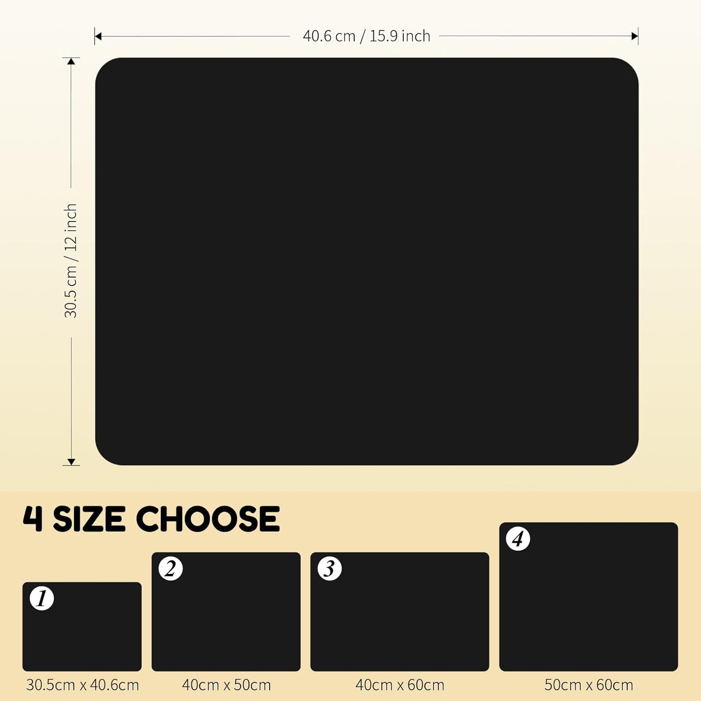 Coffee Mat Hide Stain Rubber (Black, 40cm×50cm), Coffee Bar Accessories Fit Under Espresso Machine CoffeeMaker Coffeepot, Backed Absorbent Dish Drying Mat for Kitchen Counter (Black, 20"x24") - cafe - crumble.com