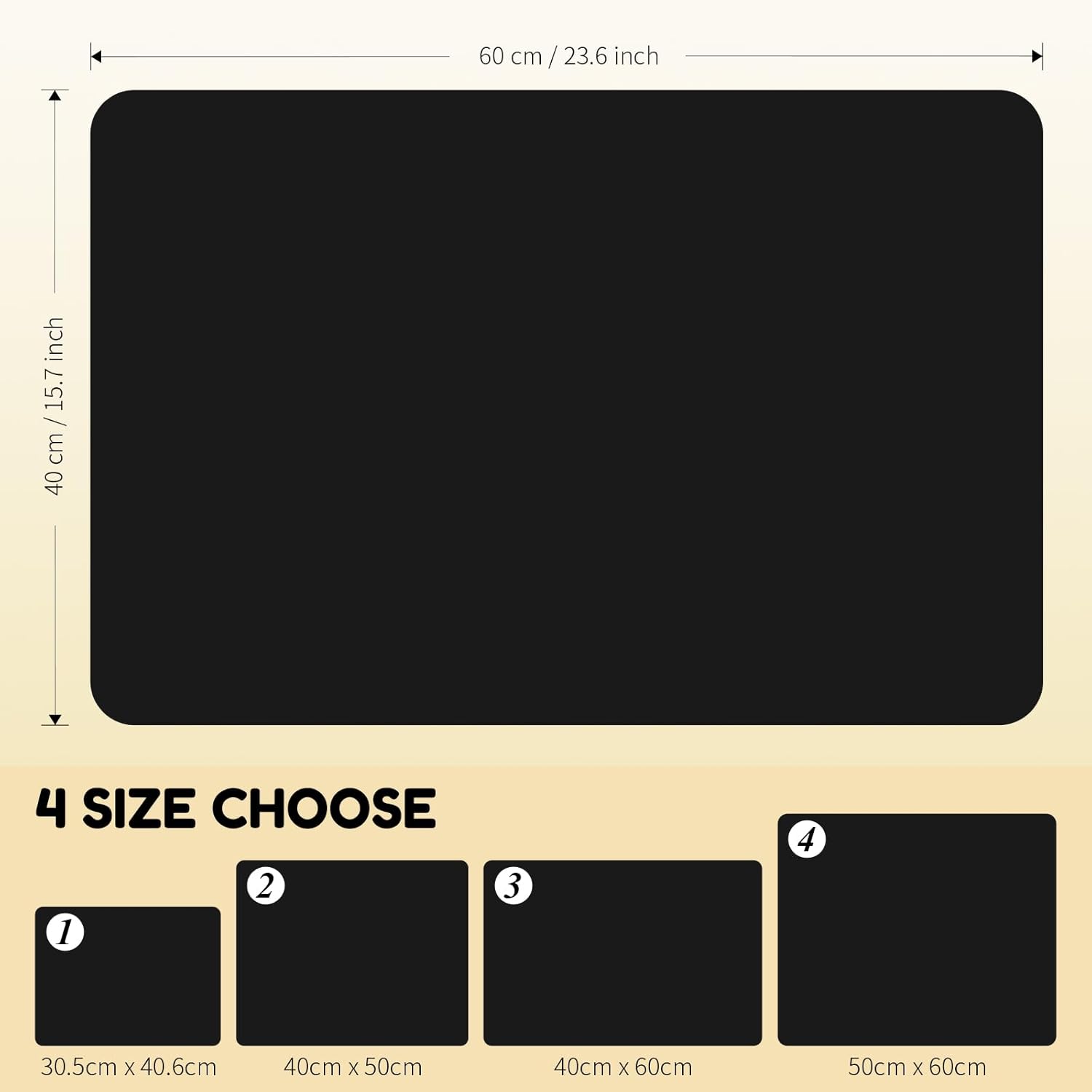 Coffee Mat Hide Stain Rubber (Black, 40cm×50cm), Coffee Bar Accessories Fit Under Espresso Machine CoffeeMaker Coffeepot, Backed Absorbent Dish Drying Mat for Kitchen Counter (Black, 16"x24") - cafe - crumble.com