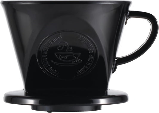 Melamine Pour Over Coffee Maker with 3 Drip Holes, Pour Over Coffee Dripper For Camping, Home, Café, Size 02 (Black) - cafe - crumble.com