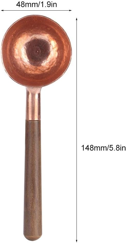 Measuring Spoons, Wood Handle Coffee Scoop Black Walnut and Red Copper Tablespoon Scoop for Coffee Tea, Cooking Mixing Stirrer Kitchen Tools Utensils - cafe - crumble.com
