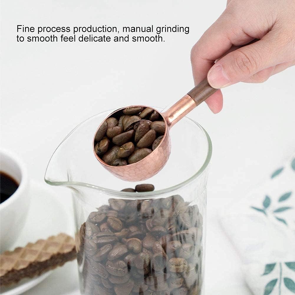 Measuring Spoons, Wood Handle Coffee Scoop Black Walnut and Red Copper Tablespoon Scoop for Coffee Tea, Cooking Mixing Stirrer Kitchen Tools Utensils - cafe - crumble.com