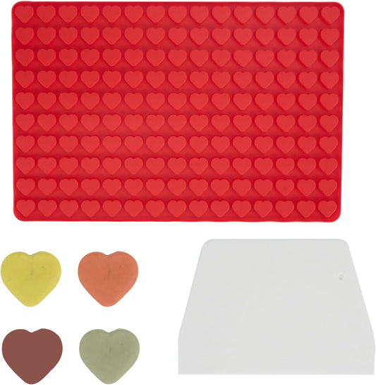 1 Pcs Heart Silicone Chocolate Molds for Gummy, Candy, Small Homemade Treats With Scraper,Gummy Silicone Molds - cafe - crumble.com