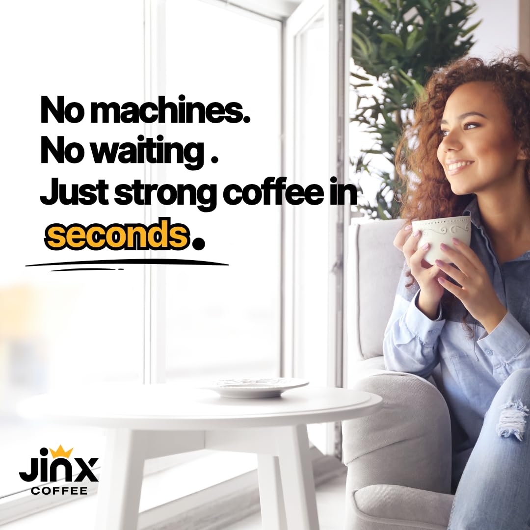 Jinx Coffee Concentrate – 50x Stronger Cold Brew Coffee | Strong Caffeine Concentrated Liquid, Perfect for Instant Hot or Iced Coffees, Cold Brew Concentrate, Hot Drinks, and Instant Espresso | 48 Servings of Premium Concentrated Coffee