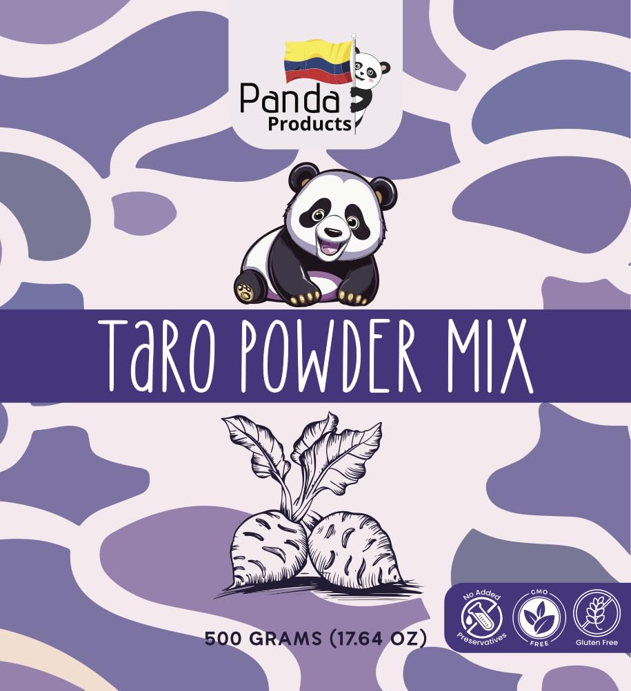 Panda Products Premium Taro Powder – 17.64 oz | Creamy & Nutty Flavor for Bubble Tea, Smoothies, Milkshakes, Slushes & Desserts