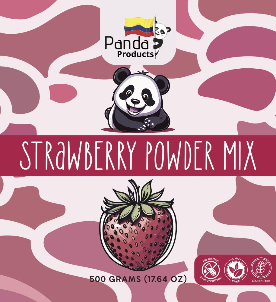 Panda Products Strawberry Powder – 17.64 oz | Premium Flavored Powder for Bubble Tea, Smoothies, Slushes, Milkshakes & Desserts