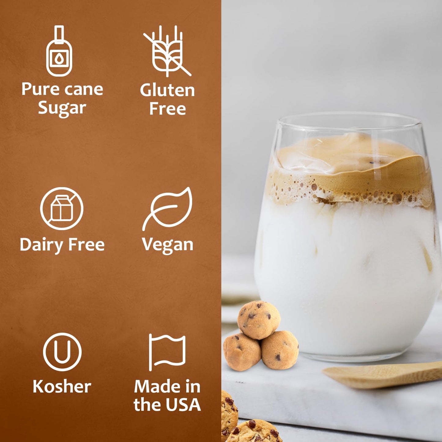 Syruvia Chocolate Chip Cookie Dough & Blue Curacao Syrup - 25.4 fl oz. Premium Coffee Flavoring Syrup. Kosher, and Gluten-Free. Ideal for Enhancing Drinks, Sodas, Shakes, Desserts, and More.