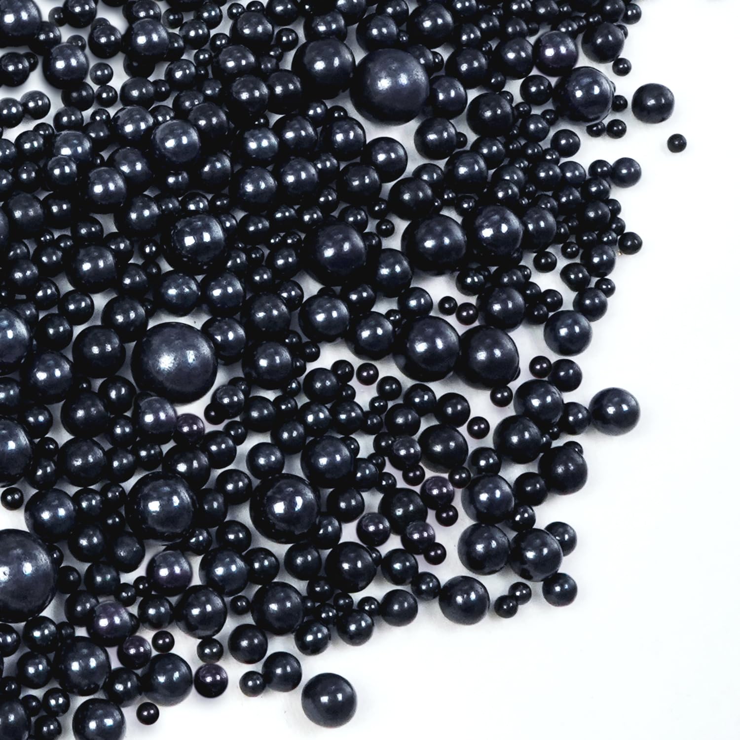 Black Pearl Sugar Sprinkles, Edible Black Sprinkles for Cake Decorating, 150g/5.29oz, Baking Cake Decorations, Ice Cream Toppers, Cupcakes, Cookies, Birthday, Wedding Party Chirstmas Supplies - cafe - crumble.com