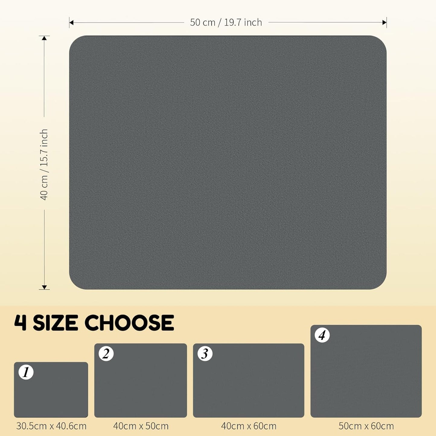 Coffee Mat Hide Stain Rubber, Coffee Bar Accessories Fit Under Espresso Machine CoffeeMaker Coffeepot, Backed Absorbent Dish Drying Mat for Kitchen Counter(Dark Gray, 40cm×50cm) - cafe - crumble.com