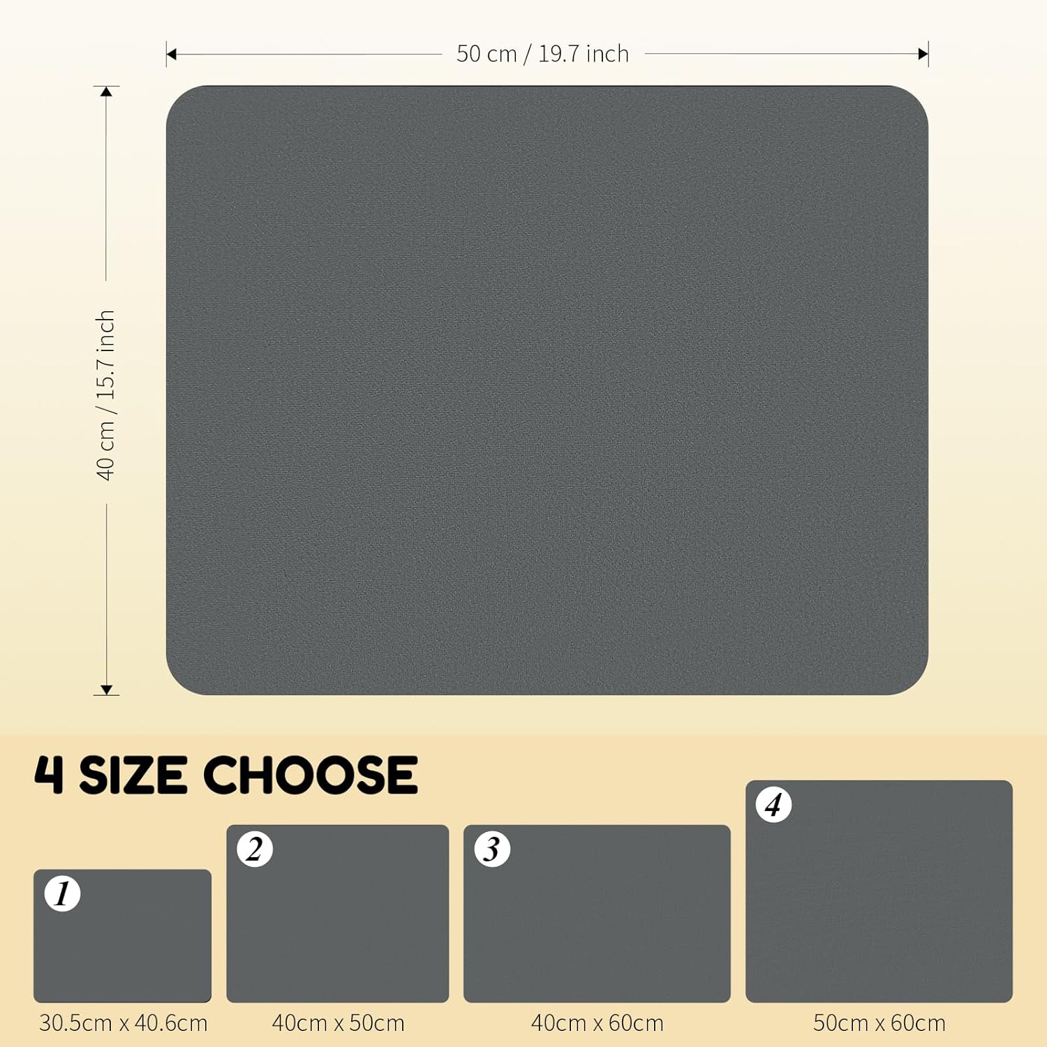 Coffee Mat Hide Stain Rubber, Coffee Bar Accessories Fit Under Espresso Machine CoffeeMaker Coffeepot, Backed Absorbent Dish Drying Mat for Kitchen Counter(Dark Gray, 40cm×50cm) - cafe - crumble.com