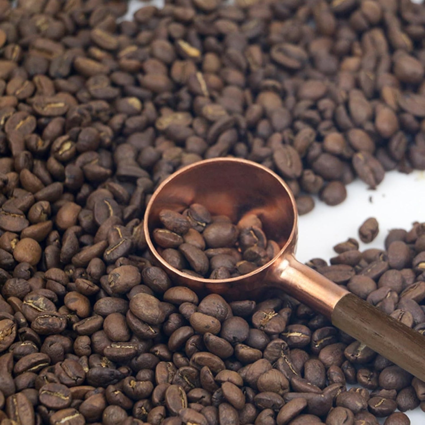 Measuring Spoons, Wood Handle Coffee Scoop Black Walnut and Red Copper Tablespoon Scoop for Coffee Tea, Cooking Mixing Stirrer Kitchen Tools Utensils - cafe - crumble.com