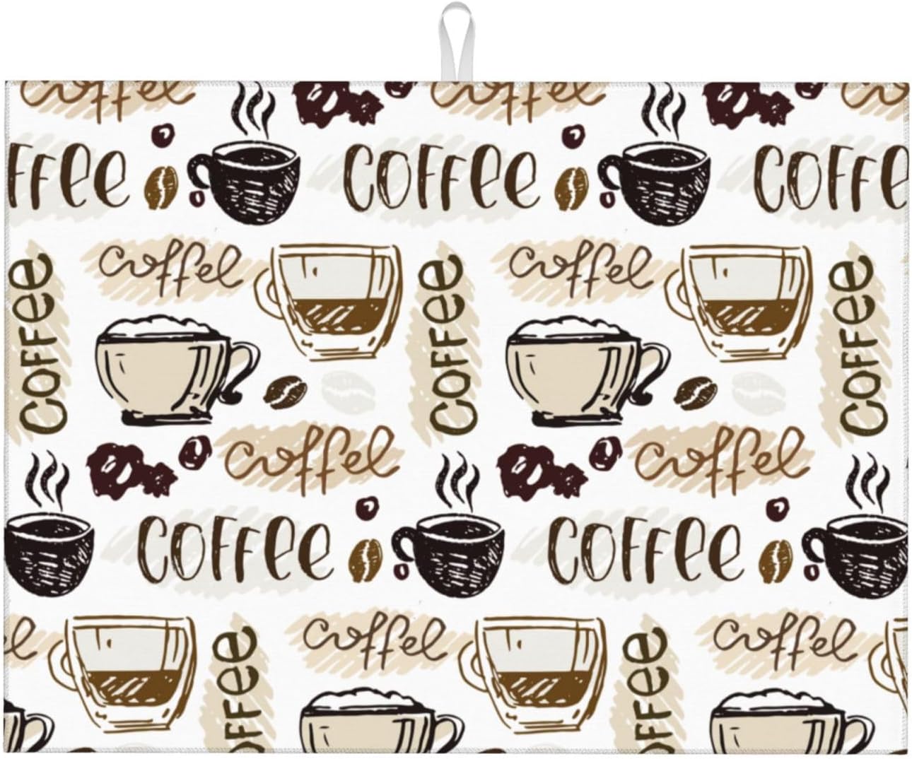 Coffee Dish Drying Mat 18 x 24 Inch, Coffee Drying Mat Absorbent Reversible Microfiber Coffee Kitchen Mat Dish Rack Pad Dish Drainer Mat Brown Coffee Mat for Kitchen Counter Coffee Bar - cafe - crumble.com