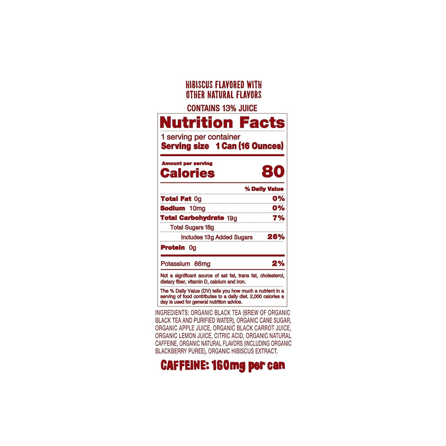 Drink Weird Organic Agua de Jamaica Hibiscus Black Tea – 16oz Cans, 160mg Organic Caffeine, Pack of 12 – Bold & Refreshing Energy Drink Alternative