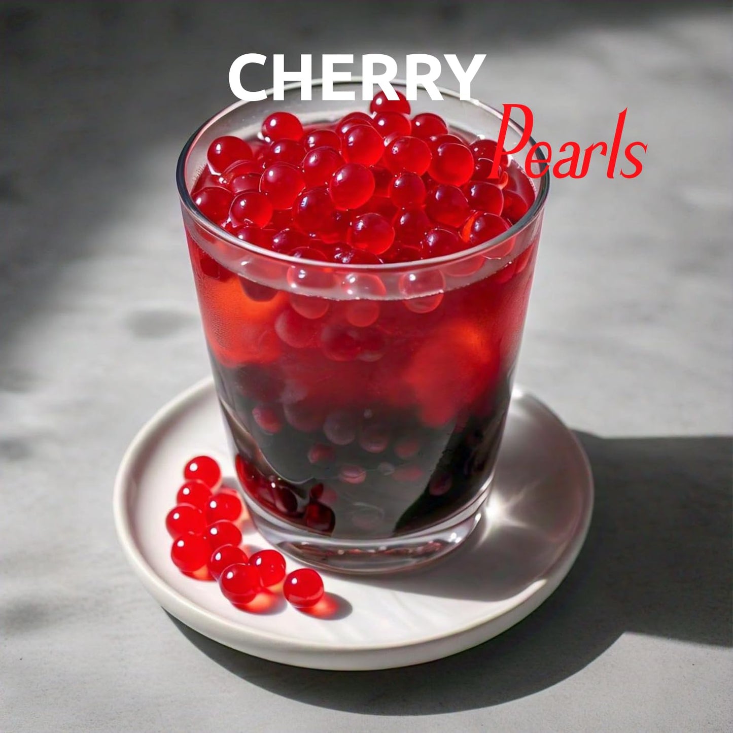 Fanale Cherry Popping Boba Pearls, Vegan, Non GMO, Gluten Free, Fat Free, Perfect for Bubble Tea, Smoothies, Ice Cream, Desserts, and Beverages.