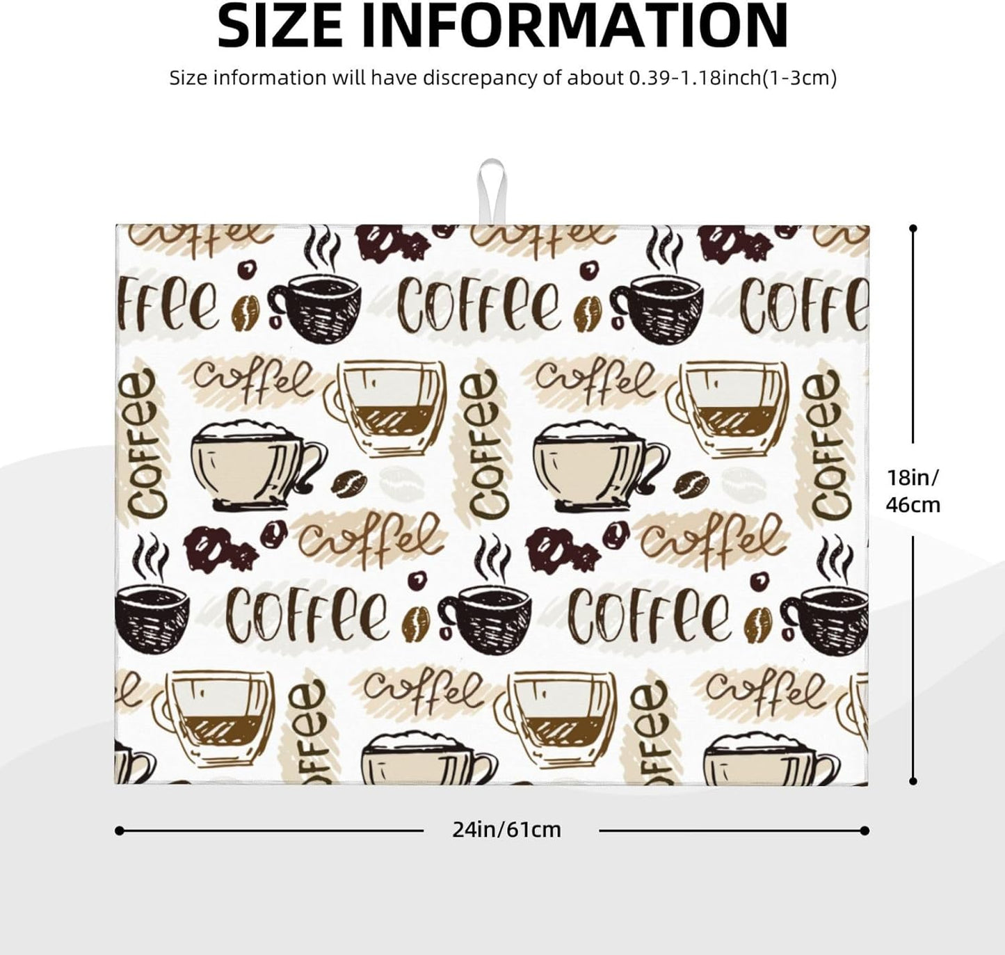 Coffee Dish Drying Mat 18 x 24 Inch, Coffee Drying Mat Absorbent Reversible Microfiber Coffee Kitchen Mat Dish Rack Pad Dish Drainer Mat Brown Coffee Mat for Kitchen Counter Coffee Bar - cafe - crumble.com