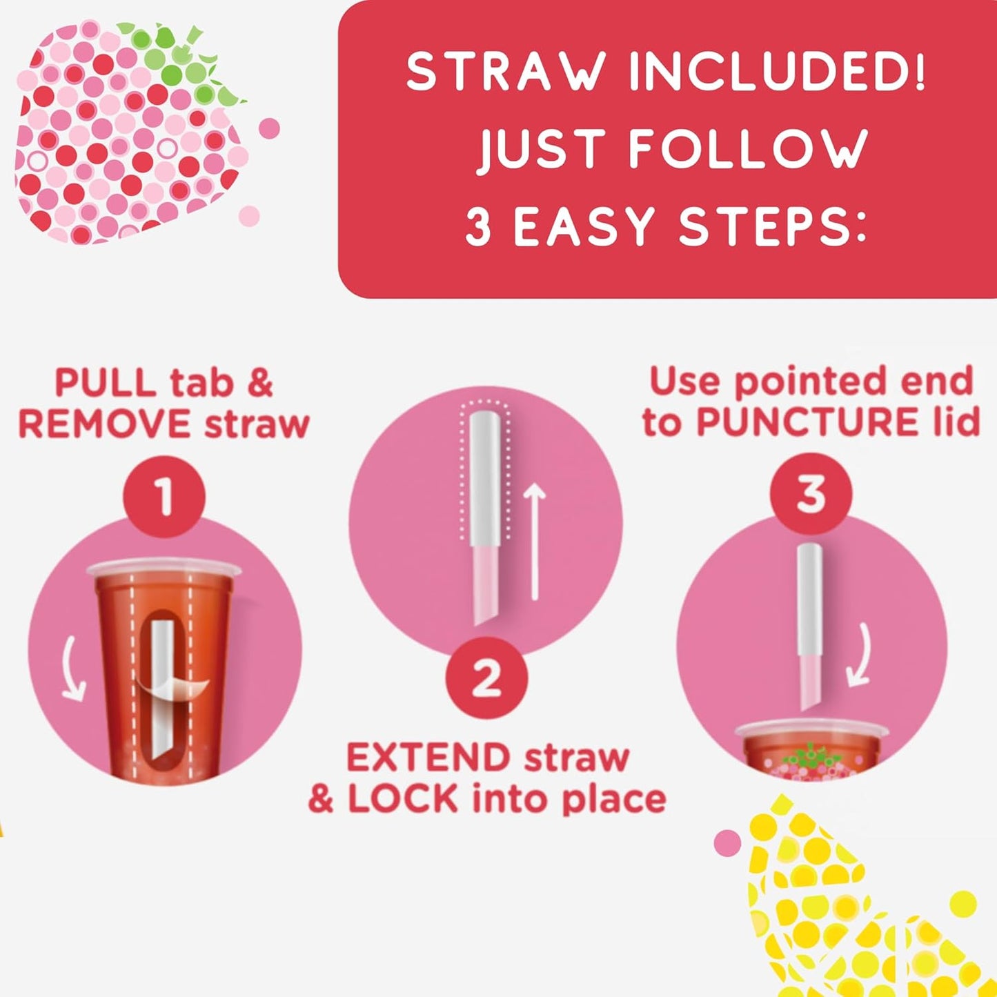 Joyba Bubble Tea Strawberry Lemonade Green Tea, 4 Pack, 12 fl. oz. Cups