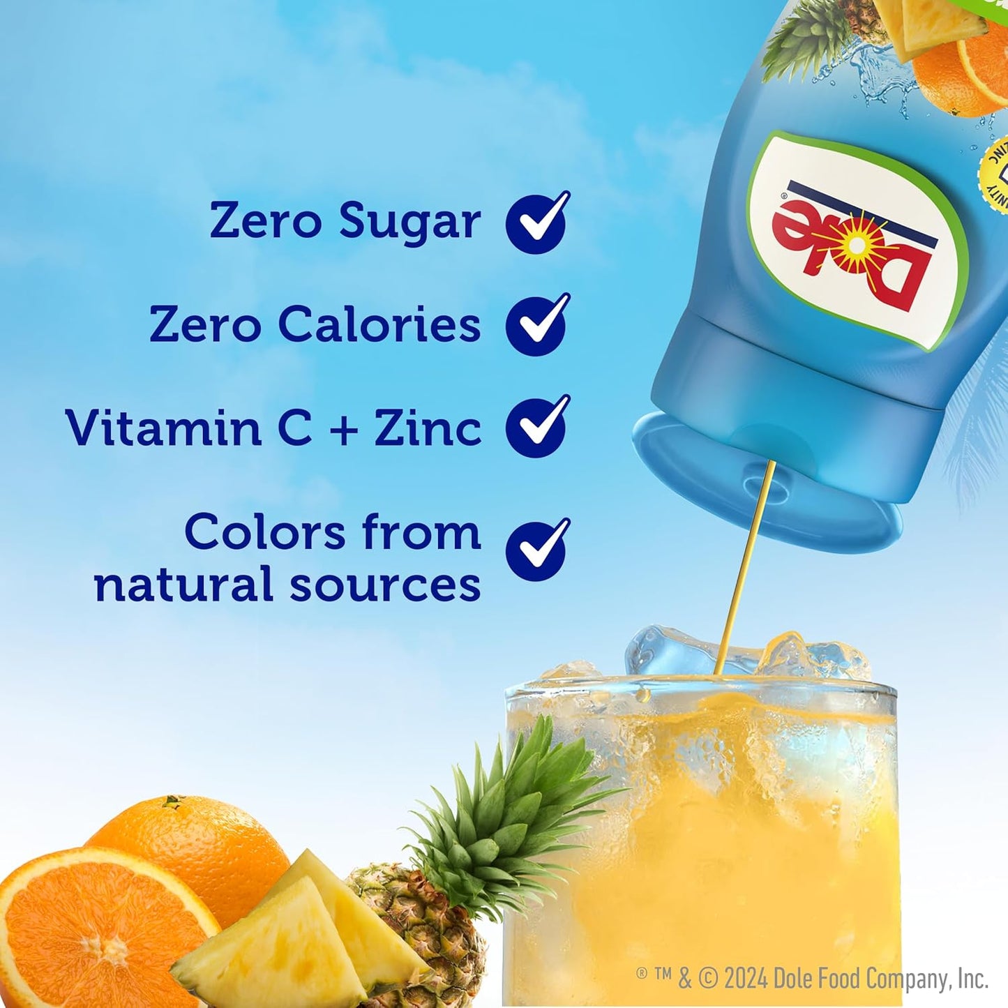 Dole Tropical Splash Liquid Water Enhancer - Sugar Free & Delicious, Makes 160 Flavored Water Beverages - Pack of 4