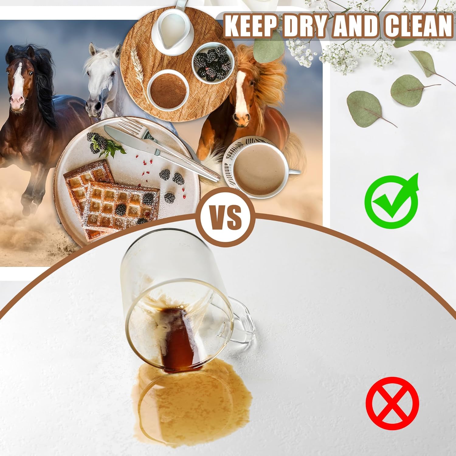 Horses Run in Desert Coffee Mat Absorbent Dish Drying Mat for Kitchen Counter Hide Stain Rubber Backed Coffee Bar Accessories Fit Under Espresso Machine Cafe Table, 15.7 x 23.6 Inch - cafe - crumble.com