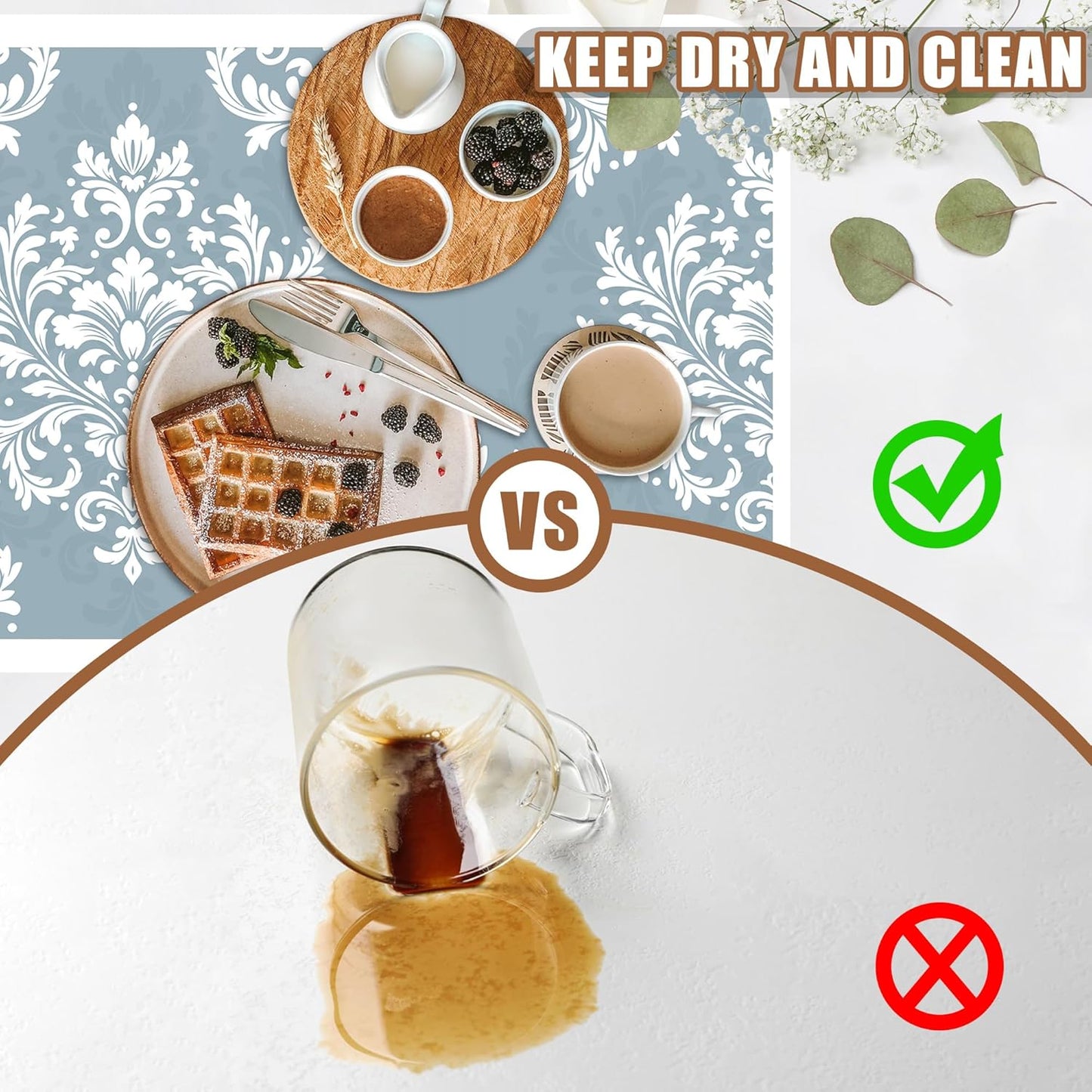 Dish Drying Mat Blue Damask Floral Coffee Bar Mat for Countertop - Absorbent, Rubber Backed, Hide Stain Dish Drainer Rack - Coffee Maker Pot Dining Room Decoration 15.7 x 23.6 Inch - cafe - crumble.com