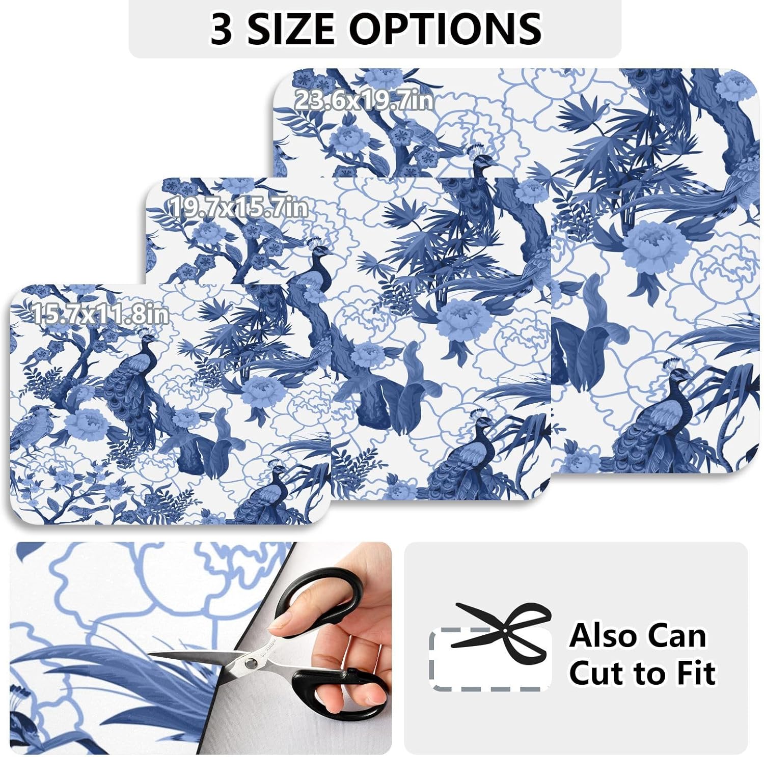 Dish Drying Mat for Kitchen Counter,Blue Peacocks Birds Dish Drying Pad with Non - slip Rubber Backed 19.7"x15.7" Hide Stain Anti Absorbent for Kitchen Counter, Drying Mat for Coffee Machine - cafe - crumble.com