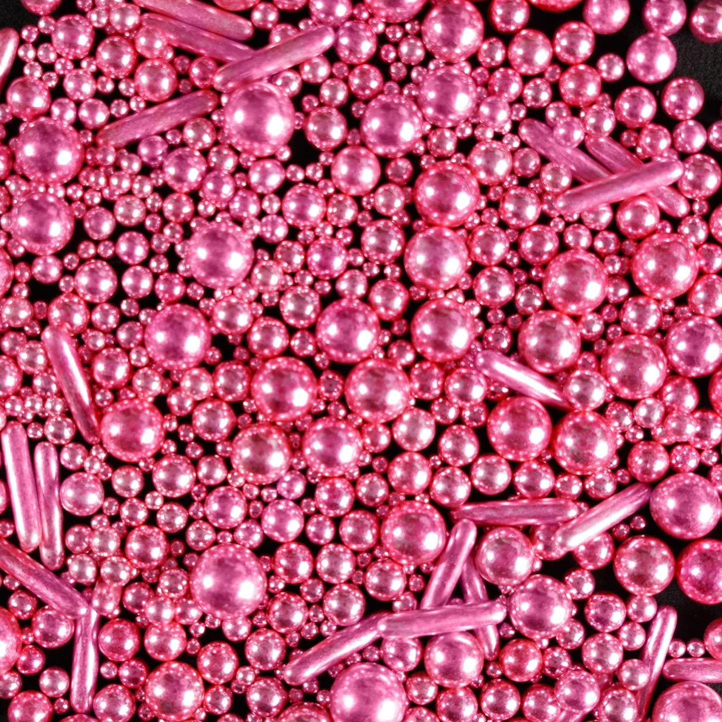 Rose Gold Pearl Rods Sprinkles, Baking Sprinkles for Cake Decorating, Mix Size Sugar Candy For Donut, Cupcake Topper, New Year, Holiday, Wedding Party Supplies, 150g/5.29oz