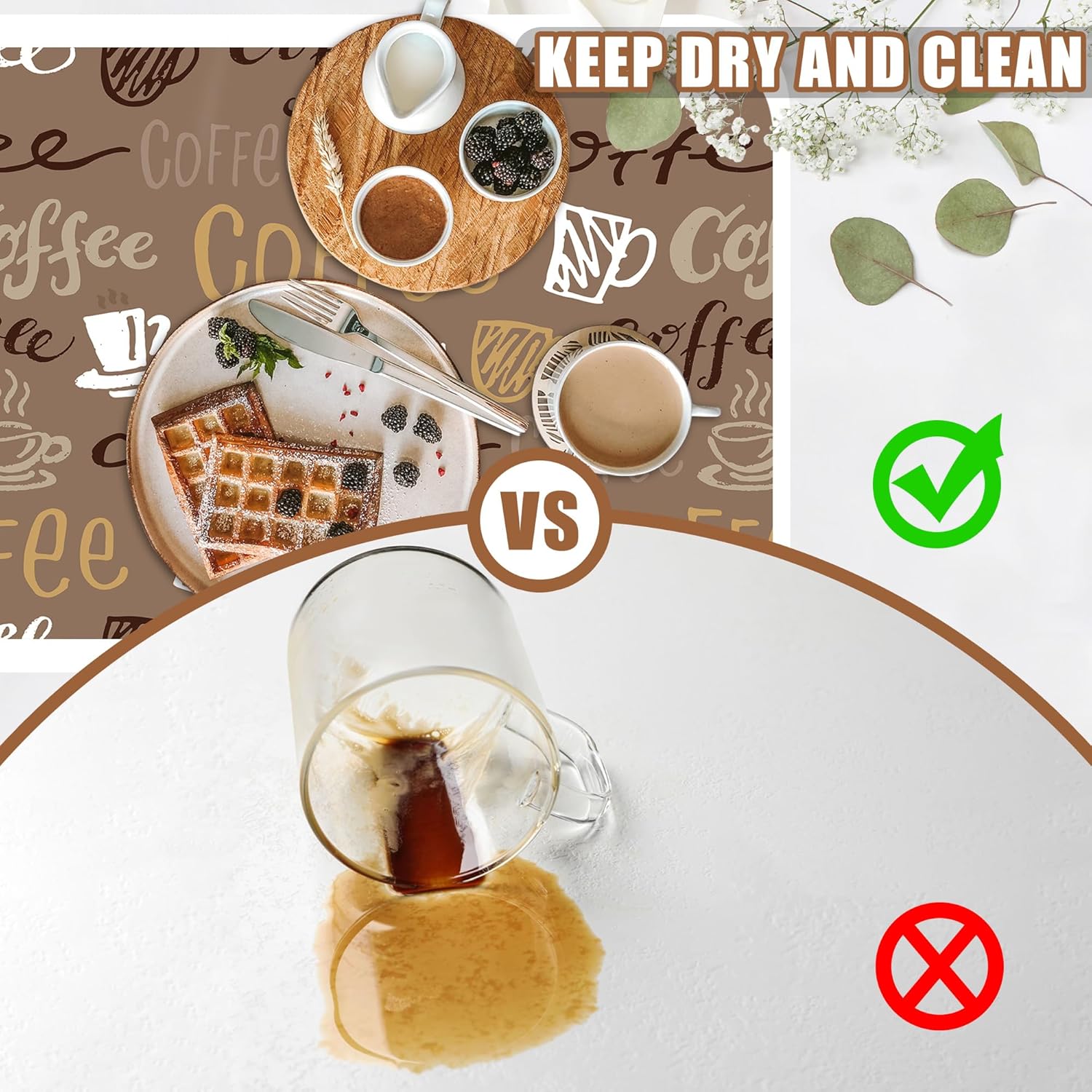 Doodle Coffee Dish Drying Mat Coffee Bar Mat for Countertop Rubber Backed Absorbent Hide Stain Dish Drainer Rack Pad Espresso Machine Table Accessories Dining Room Decoration 15.7 x 23.6 Inch - cafe - crumble.com