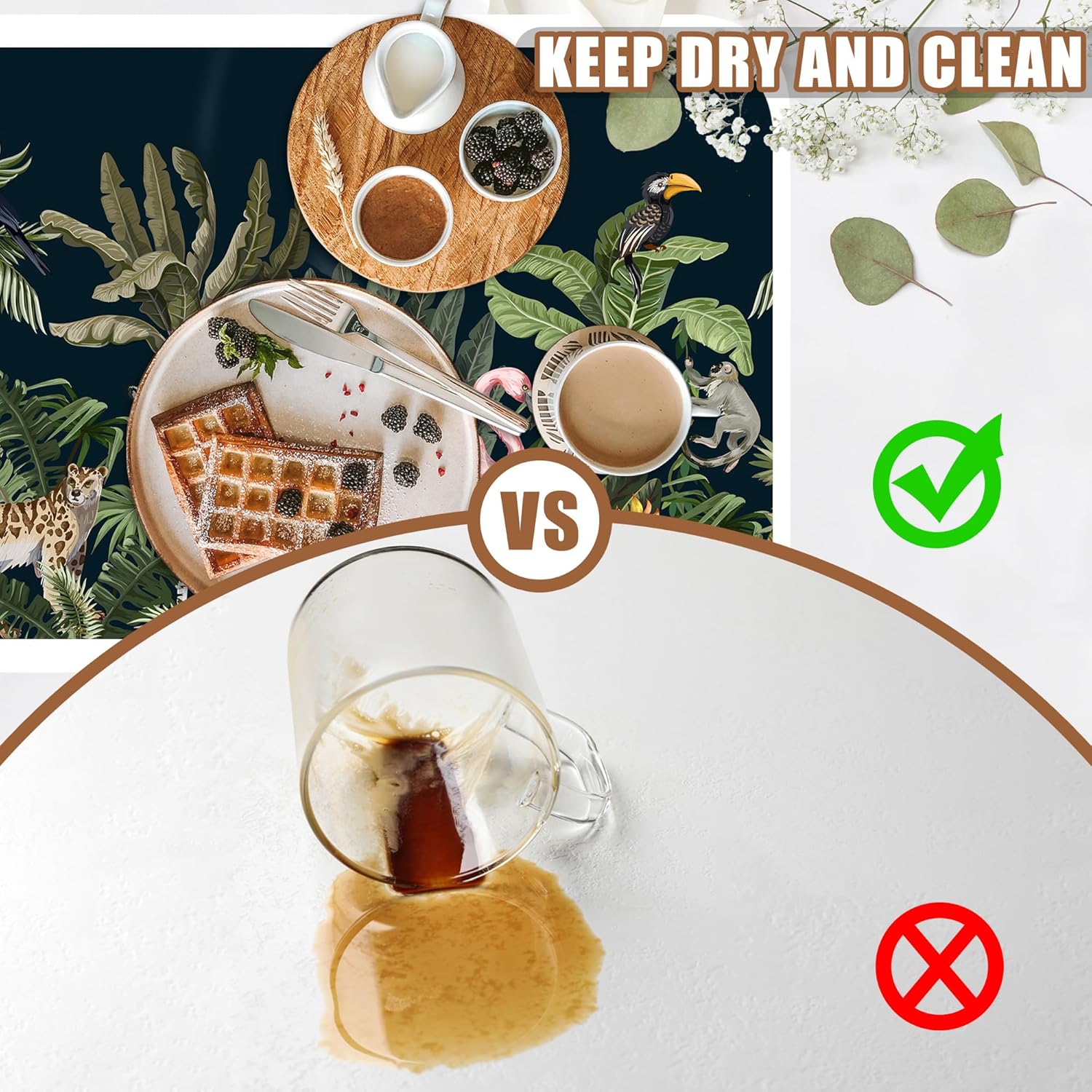 Jungle Animals Coffee Mat Tropical Dish Drying Mat for Kitchen Counter Absorbent Hide Stain Rubber Backed Coffee Bar Accessories Fit Under Espresso Machine Cafe Table, 15.7 x 23.6 Inch - cafe - crumble.com