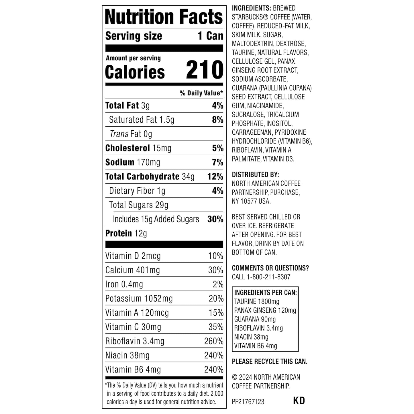 Starbucks Doubleshot Energy Drink Coffee Beverage, Caramel, Iced Coffee, 15 fl oz Cans (Packaging May Vary) (Pack of 12)