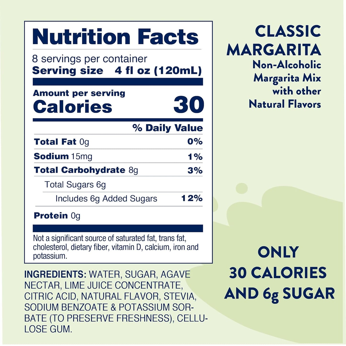 Jordan's Skinny Syrups Sugar Free Syrup, Naturally Sweetened Original Margarita Mix, 32 oz, Low Calorie Flavoring, Protein Shake, Cocktail & More, Gluten Free, Keto Friendly