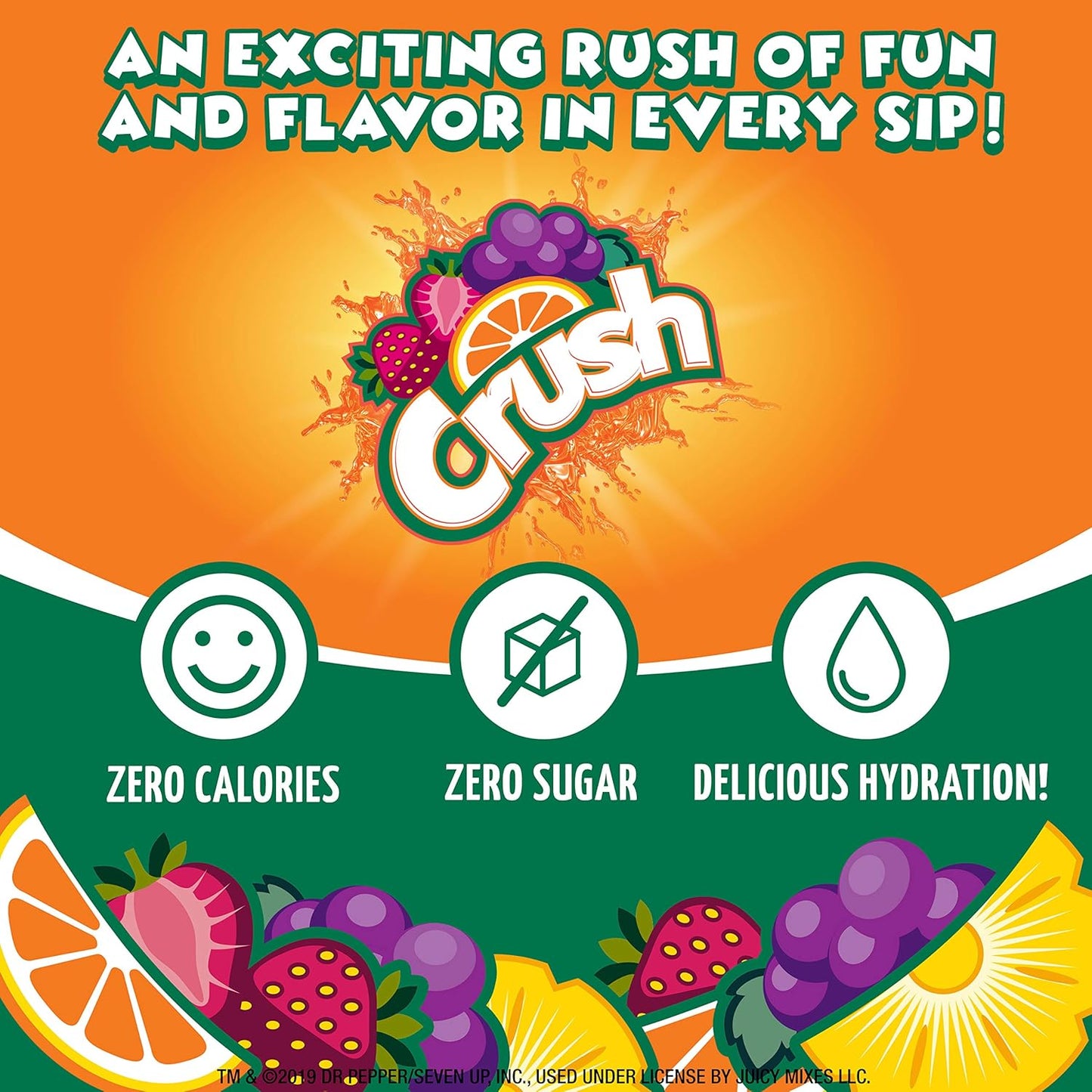 Crush, Orange, Liquid Water Enhancer – New, Better Taste! (4 Bottles, Makes 96 Flavored Water Drinks) – Sugar Free, Zero Calorie