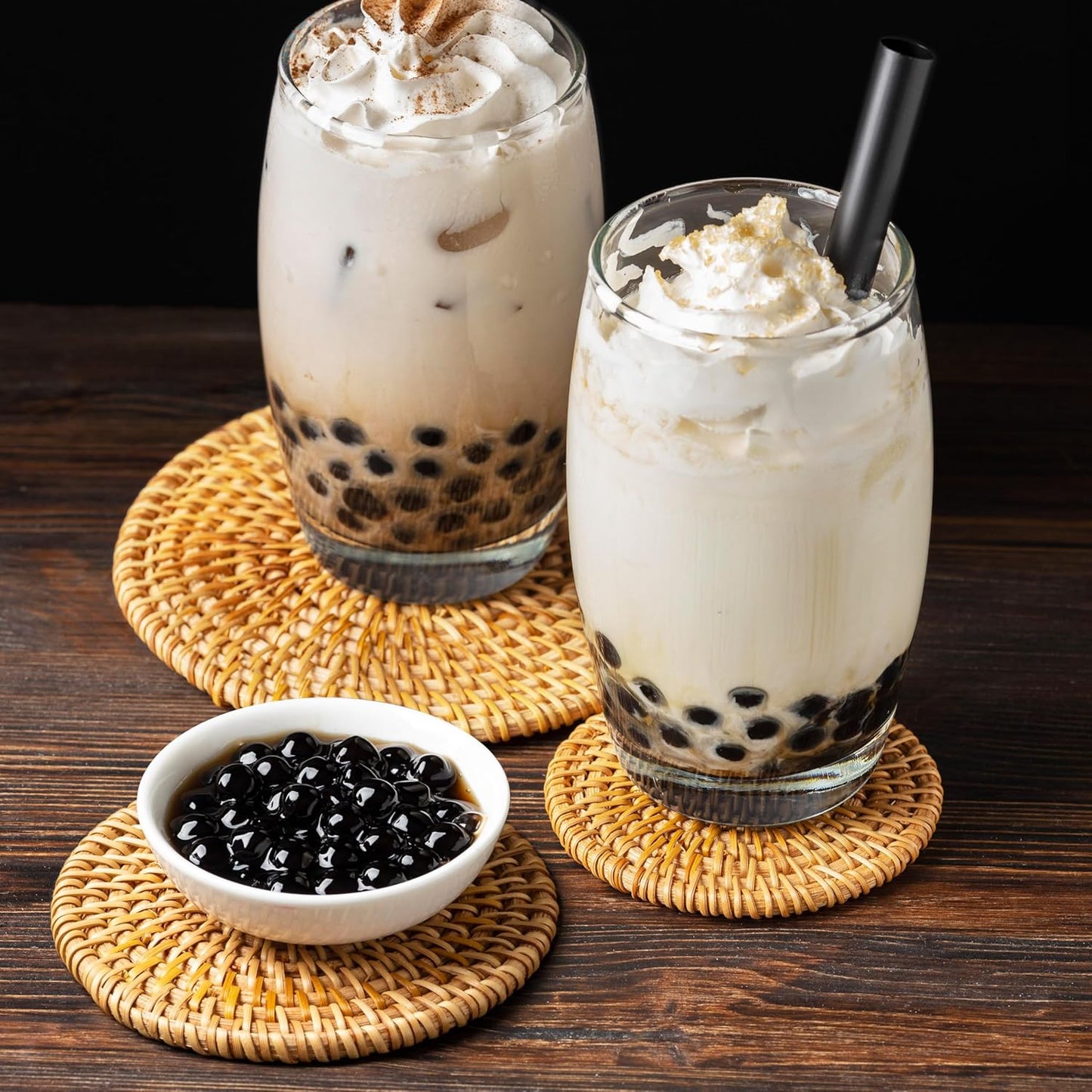 J WAY BOBA Authentic Instant Tapioca Boba Pearls for Milk Tea, Smoothies and Desserts, Brown Sugar Flavor (Ready in Just 20 Seconds) - 4 Servings