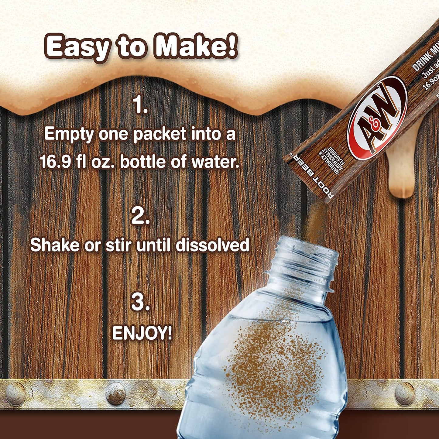 A&W, Root Beer – Powder Drink Mix - (12 boxes, 72 sticks) – Sugar Free & Delicious, Makes 72 flavored water beverages